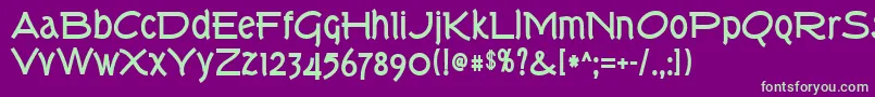 Torkb Font – Green Fonts on Purple Background