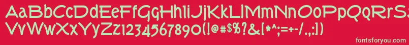 Torkb Font – Green Fonts on Red Background