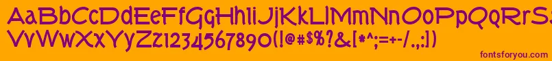 Torkb Font – Purple Fonts on Orange Background