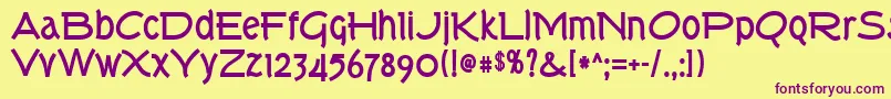 Torkb Font – Purple Fonts on Yellow Background