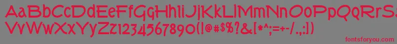 フォントTorkb – 赤い文字の灰色の背景
