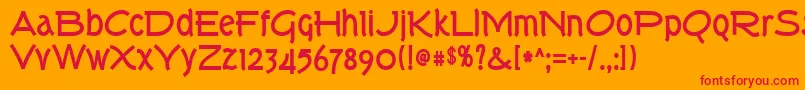 Torkb Font – Red Fonts on Orange Background