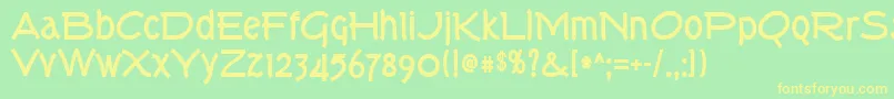 Torkb Font – Yellow Fonts on Green Background