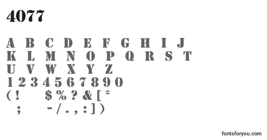 Fuente 4077th - alfabeto, números, caracteres especiales
