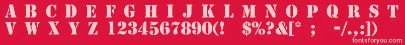Шрифт 4077th – розовые шрифты на красном фоне