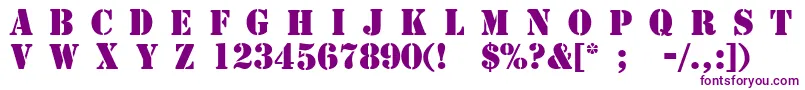 4077th Font – Purple Fonts on White Background