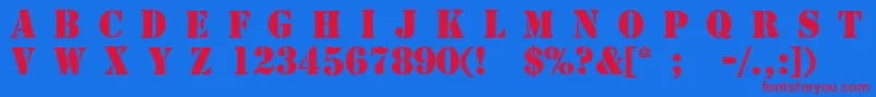 4077th Font – Red Fonts on Blue Background