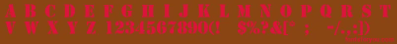 4077th Font – Red Fonts on Brown Background