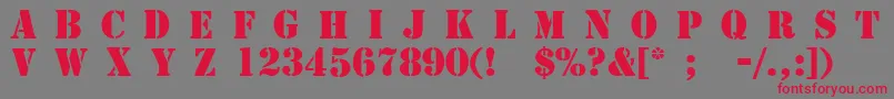 4077th Font – Red Fonts on Gray Background