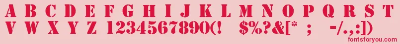 4077th Font – Red Fonts on Pink Background