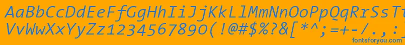 ThesansmonoSemilightitalic Font – Blue Fonts on Orange Background