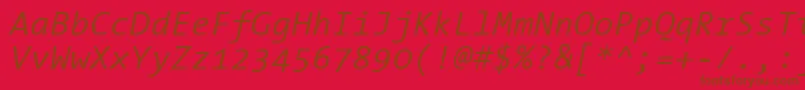 fuente ThesansmonoSemilightitalic – Fuentes Marrones Sobre Fondo Rojo