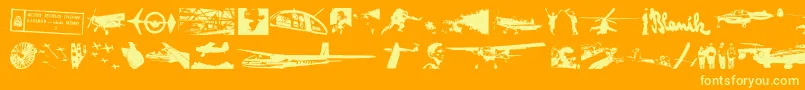 Letiskov Font – Yellow Fonts on Orange Background