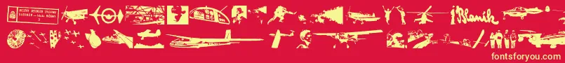 フォントLetiskov – 黄色の文字、赤い背景