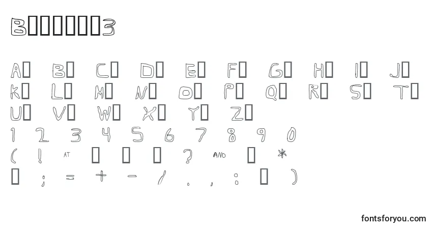 A fonte Barbapa3 – alfabeto, números, caracteres especiais