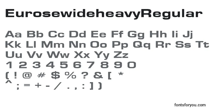 Czcionka EurosewideheavyRegular – alfabet, cyfry, specjalne znaki