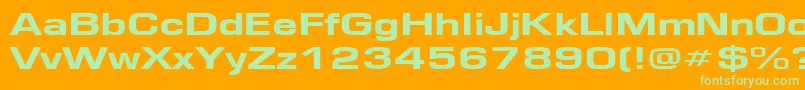 EurosewideheavyRegular Font – Green Fonts on Orange Background