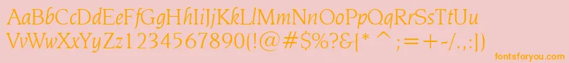 NovareseBookItalicBt Font – Orange Fonts on Pink Background