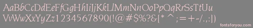 NovareseBookItalicBt Font – Pink Fonts on Gray Background