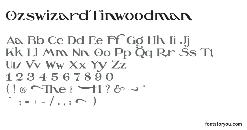 Schriftart OzswizardTinwoodman – Alphabet, Zahlen, spezielle Symbole