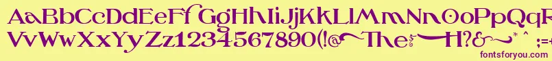 OzswizardTinwoodman Font – Purple Fonts on Yellow Background