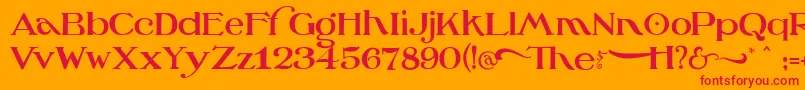 OzswizardTinwoodman Font – Red Fonts on Orange Background