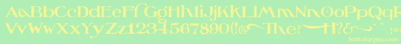 OzswizardTinwoodman Font – Yellow Fonts on Green Background