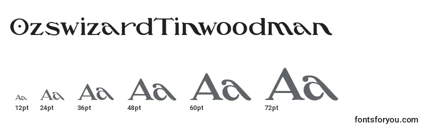 Размеры шрифта OzswizardTinwoodman