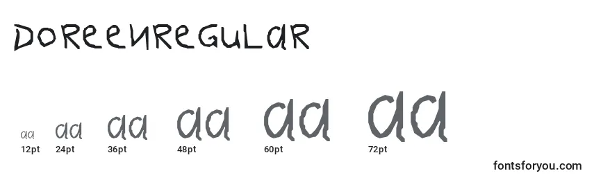 Размеры шрифта DoreenRegular