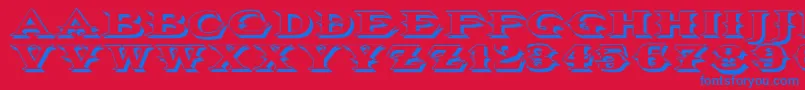 Vtcbelialsbladeshadow Font – Blue Fonts on Red Background