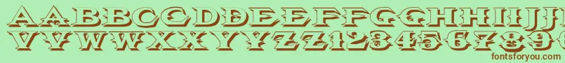 Vtcbelialsbladeshadow Font – Brown Fonts on Green Background