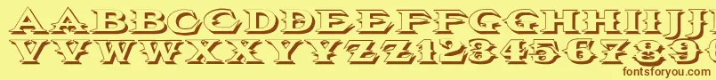 Vtcbelialsbladeshadow Font – Brown Fonts on Yellow Background