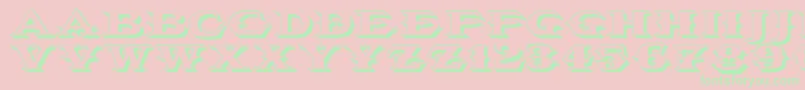 Vtcbelialsbladeshadow-Schriftart – Grüne Schriften auf rosa Hintergrund