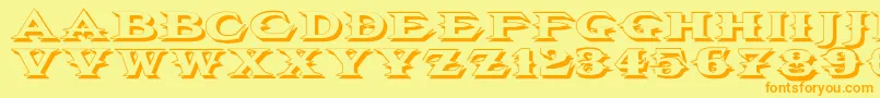 Vtcbelialsbladeshadow Font – Orange Fonts on Yellow Background