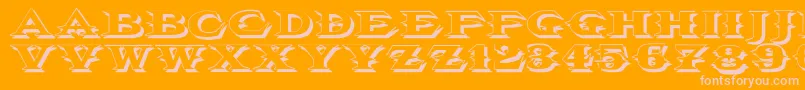 Vtcbelialsbladeshadow-Schriftart – Rosa Schriften auf orangefarbenem Hintergrund