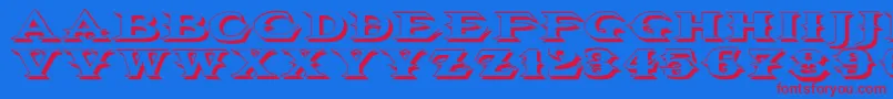 Vtcbelialsbladeshadow Font – Red Fonts on Blue Background