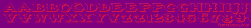 Vtcbelialsbladeshadow-Schriftart – Rote Schriften auf violettem Hintergrund