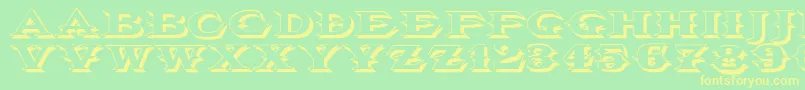 Vtcbelialsbladeshadow Font – Yellow Fonts on Green Background