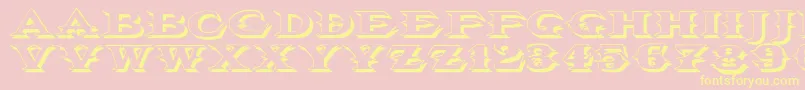 Vtcbelialsbladeshadow-Schriftart – Gelbe Schriften auf rosa Hintergrund