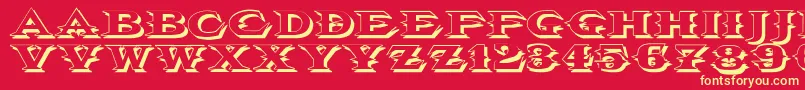 Vtcbelialsbladeshadow Font – Yellow Fonts on Red Background