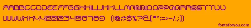 SportCenter-Schriftart – Violette Schriften auf orangefarbenem Hintergrund
