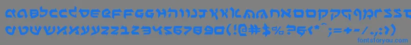 フォントBenzione – 灰色の背景に青い文字