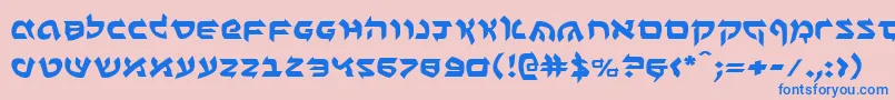 フォントBenzione – ピンクの背景に青い文字