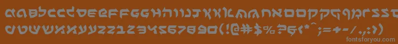 フォントBenzione – 茶色の背景に灰色の文字