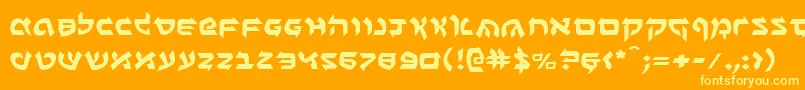 フォントBenzione – オレンジの背景に黄色の文字