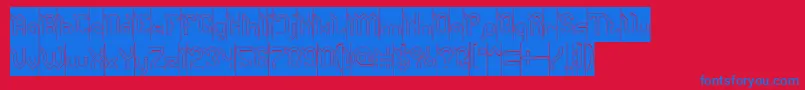 JaguarHollowInverse Font – Blue Fonts on Red Background