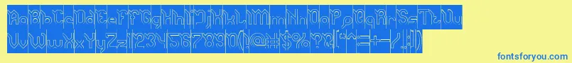 JaguarHollowInverse Font – Blue Fonts on Yellow Background