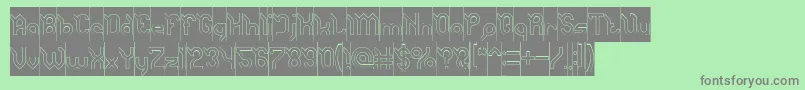 JaguarHollowInverse Font – Gray Fonts on Green Background