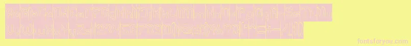 JaguarHollowInverse Font – Pink Fonts on Yellow Background