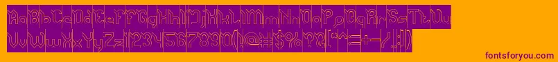 JaguarHollowInverse Font – Purple Fonts on Orange Background